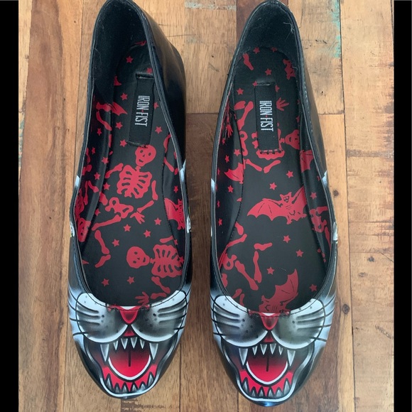 Iron Fist Shoes - Iron Fist Black Cat Flats 7